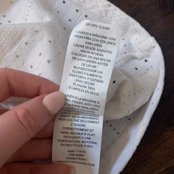 Michael Kors white eyelet sleeveless peplum top size XL - Picture 9 of 12